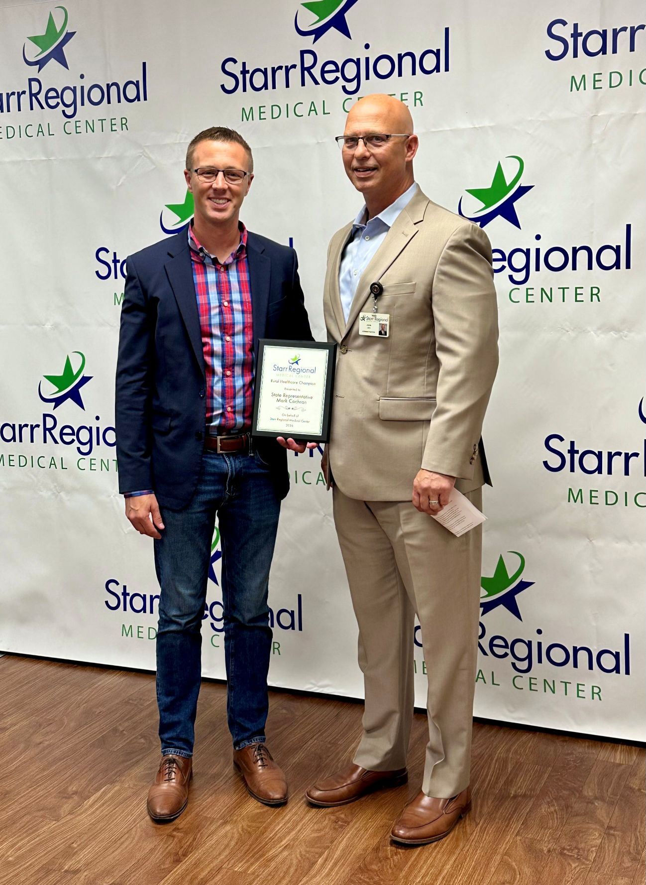 State Representative Mark Cochran and CEO John McLain