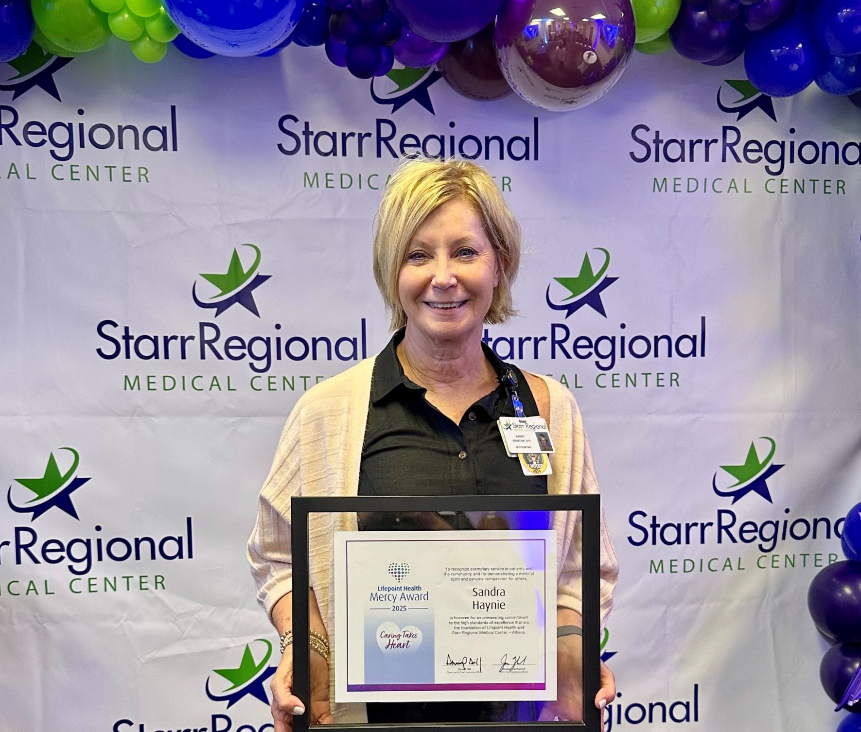 Sandy Haynie is the 2025 Mercy Award Winner